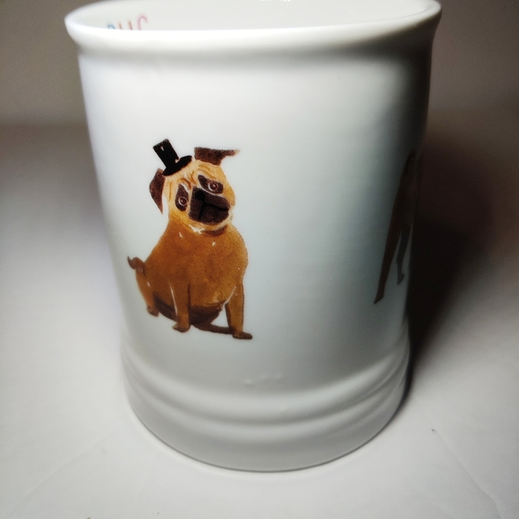 Fringe Sad Face Pug Dog Hat Coffee Tea Mug Cup - Picture 5 of 8